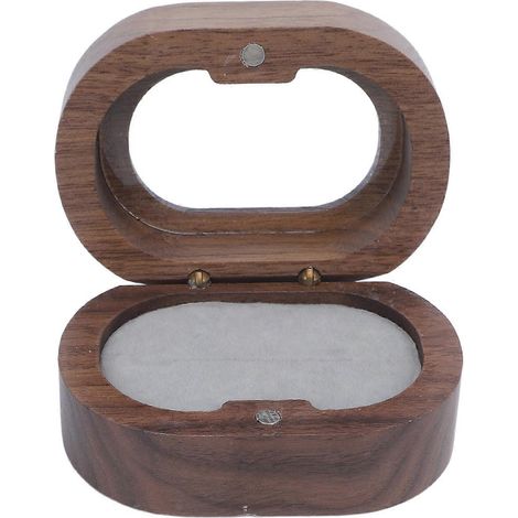 Kompakte Retro-Holzbox mit Magnetverschluss, tragbares Ringkästchen für Hochzeitszeremonien und den täglichen Gebrauch, elegante und leichte Box. (1/5)
