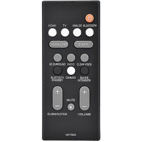 Télécommande de remplacement VAF7640/VAF764 compatible OEM pour barre de son Yamaha ATS-1080/YAS-108 (1/5)