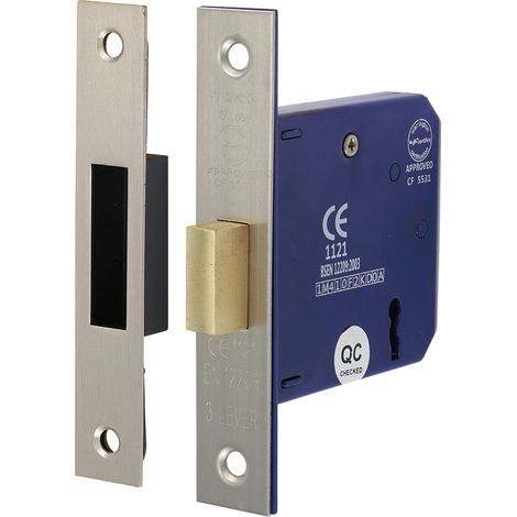 TIMCO 3 Lever Deadlock Satin Nickel - 78mm