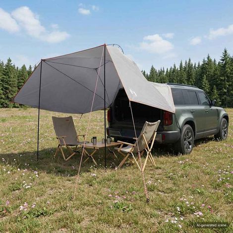 vidaXL Tenda da auto con tetto Grigio e arancione 350 x 250 cm (1/5)