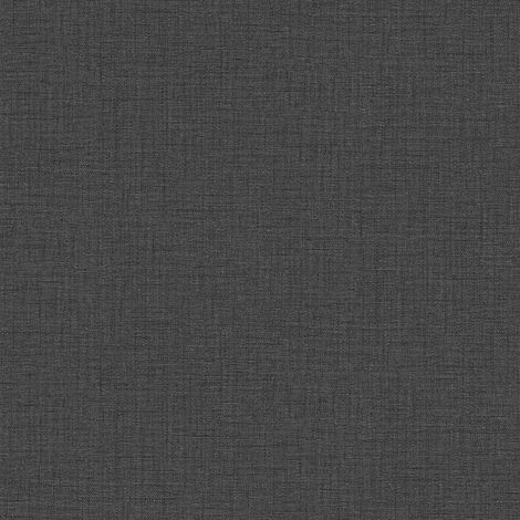 Papier peint intissé noir Tapisserie tendance effet textile Papier peint aspect gaufrage style minimaliste idéal pour cuisine (1/4)