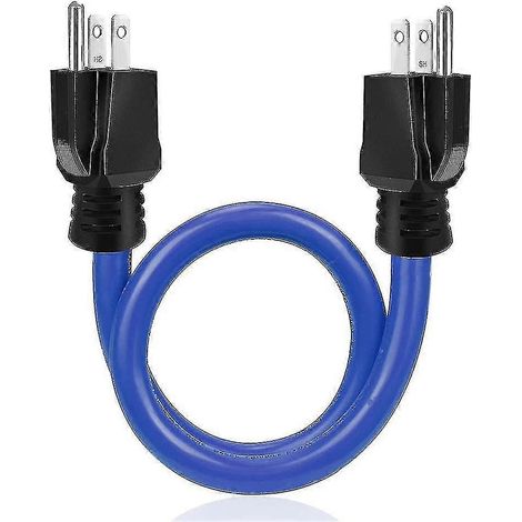 Rallonge double mâle à 3 broches, câble d'alimentation pour générateur, rallonge mâle, câble adaptateur pour inverseur de source, prise américaine 12 AWG 125 V (1/5)