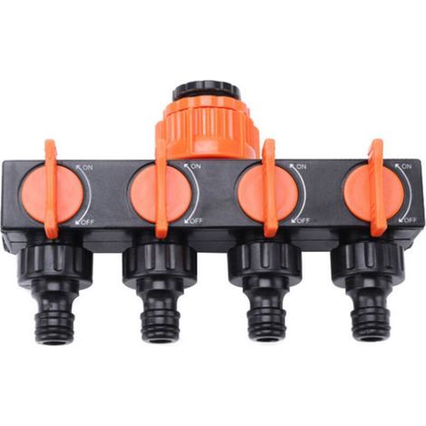 4-Way Garden Tap Adapter with 4 Independent Valves, Splitter, and Circuit Breaker (1/3)