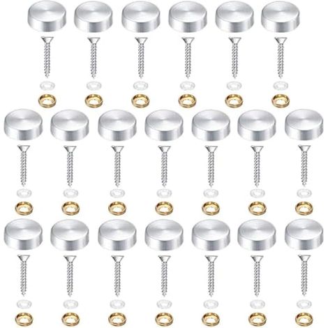 Capuchons de vis en acier inoxydable Ø20 mm (13/16 pouce), 20 pièces, capuchons polis miroir, pour fixations, publicité, quincaillerie, décoration, verre, enseigne, table. (1/5)