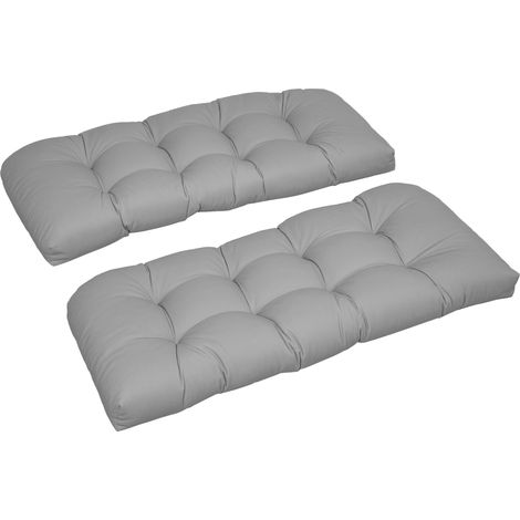 Outsunny cojín para banco de 2 plazas 110x48x8 cm cojín rectangular para interiores y exteriores lavable con 8 puntadas y asiento cómodo gris