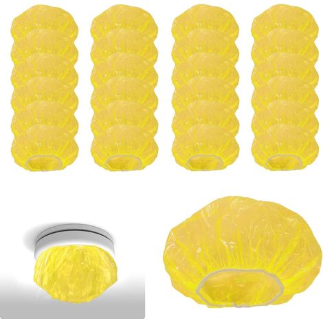50pcs Couvercle de Détecteur de Fumée, Plastique Couvercles Anti Poussière d'Alarme Incendie Épaissis Capuchon Élastique d'Alarme Incendie pour la Maison Cuisine Cuisson (Jaune) (1/5)