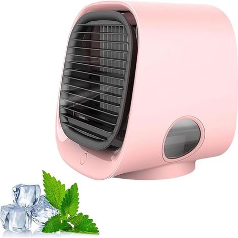 Refroidisseur d'air portable, refroidit en 90 secondes, 3 vitesses de ventilation pour une utilisation à domicile (rose) (1/5)