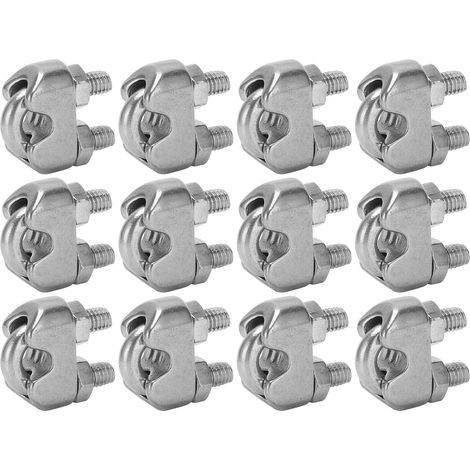 12 pièces de serre-câble en acier inoxydable M3 de 1/8 pouce, fixation par boulon en U (1/5)
