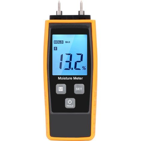 Testeur Humidité, Testeur Humidité Mur & Bois, Compteur de fuites, Humidité, Mortier de Ciment (Jaune) (1/5)