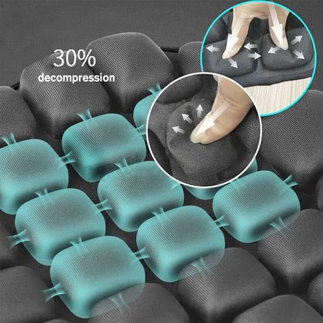 Selle Moto,Coussin de Siège Moto, Antidérapant Coussin non gonflable,anti-stress anti-vibration pour Moto,Vélo, 37,5 X36cm(Gris) (1/3)