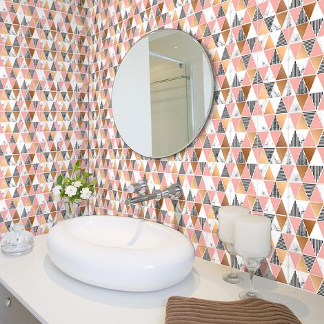 Sticker Mural Carrelage adhésif Cuisine Salle de Bain - 60 STICKERS CARRELAGES EFFET MABRÉ GÉOMÉTRIQUE CHIC - 60stickers10x10cm (1/5)