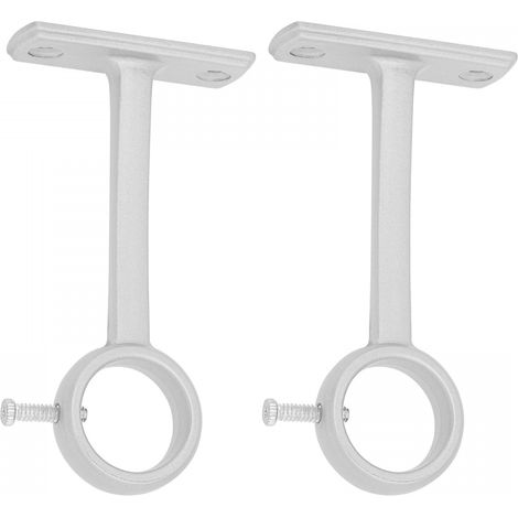 Support Tringle Rideau Plafond pour Barre à Accessoire à Rideaux 2 pièces 20mm 25 mm Aluminium Argent (1/5)
