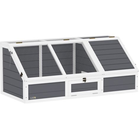 Boîte à tortues enclos extérieur pour tortues, conception sans fond, maison de tortue à ouverture facile, gris clair