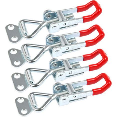 4 Stück rostfreie Kippriegelklemmen, verstellbare Kippriegel, Hebel-Kippriegel, 100 kg Tragkraft für Türen, Schränke, Koffer
