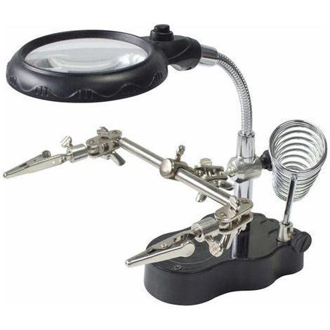 Lupa LED con brazo de soporte, color negro. (1/5)