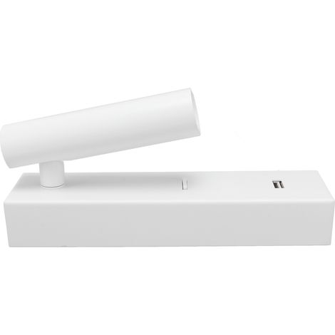 Lampadaire mural LED minimaliste avec angle réglable, prise secteur, interrupteur, sortie USB, lumière chaude 100-240V (1/5)