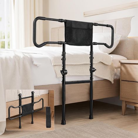 Barre d'appui lit pour seniors, Barrière lit pliable à 180° pour adultes (1/5)