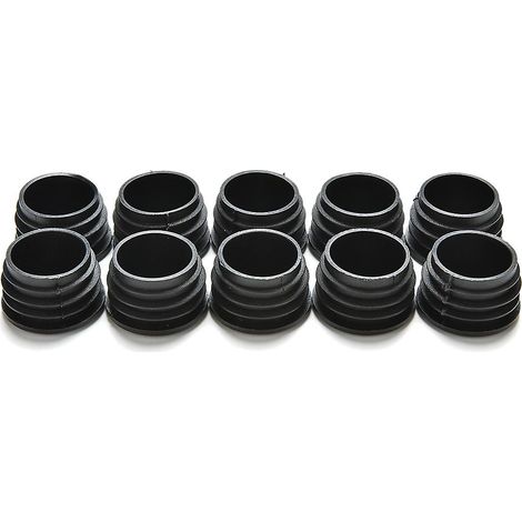 KLVGTIFS PU - 10 bouchons d'extrémité en plastique noir pour tuyaux ronds Hfmqv 28 mm (1/5)