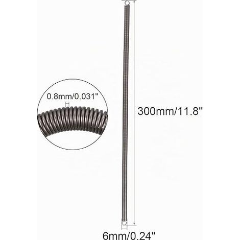 Tension Spring Extension Springs 0.8mm Wire Dia 6mm OD 300mm Free Length Spring Steel Small Double Hook (1/3)