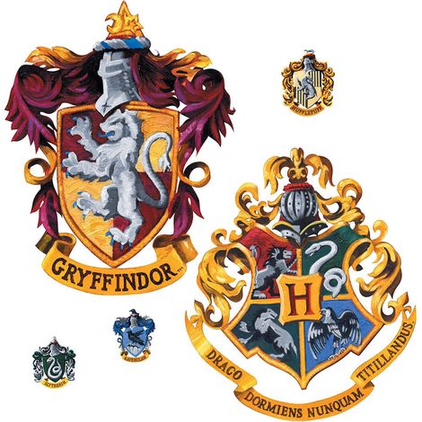 Sticker geant repositionnable Blasons Griffondor et Poudlard Harry Potter 45,7CM X 101,6CM