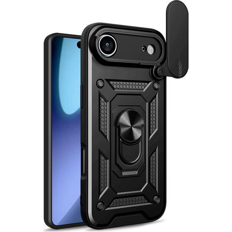 Funda híbrida Camshield para iPhone 17 Air con soporte y cubierta para la cámara - Negra (1/5)