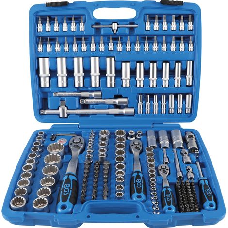 Bgs Technic – Coffret cliquet et douilles 2247 – 192 pièces – Entraînement 6,3 mm (1/4"), 10 mm (3/8"), 12,5 mm (1/2") – Douilles Gear Lock universelles (1/5)