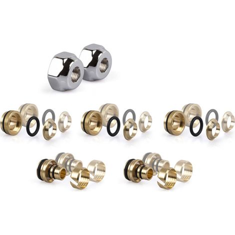Lineabeta - Fitting-Kit für Kupfer- und Caligo-Mehrschichtrohre aus verchromtem Messing