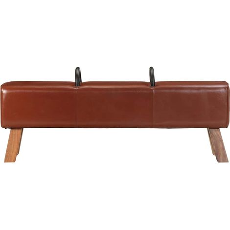 Maison Exclusive - Banc cheval d'arçon vintage Cuir véritable de chèvre (1/5)
