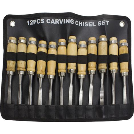 Lot de 12 ciseaux à bois incisifs, outils professionnels de sculpture manuelle (1/5)