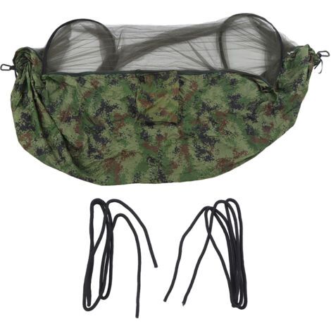 Hamac de camping pour 2 personnes, capacité de 440 lb, couleur camouflage, design de filet de lit, hamac de voyage pour randonnée, aventure,DUBUNS