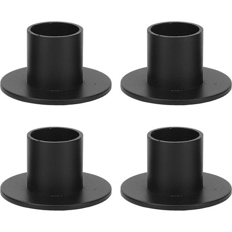 Lot de 4 bougeoirs ronds noirs en fer, support pour éclairage de mariage (1/5)
