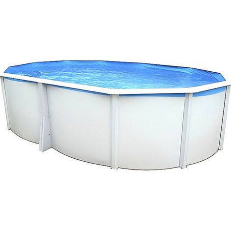Piscine hors-sol acier ovale 550x366x132cm – Filtration à sable 3,6m³/h – Capacité 21.500L – Parois anti-corrosion – TOI