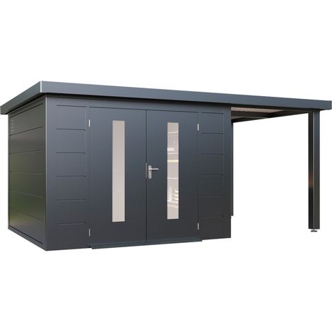 Finnhaus Wolff Metall-Gerätehaus "Elvar 5324", anthrazit, 526 x 240 cm (1/5)