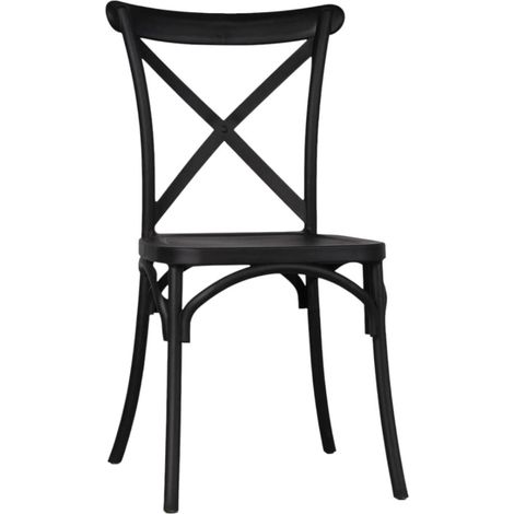Sedia Cross Back Pompei Nero Retrò Pub Ristorante