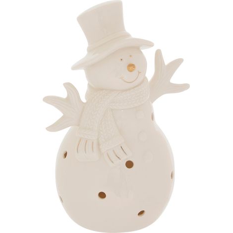 Déco de Noël Bonhomme de neige en céramique Blanche H 22.8 cm - Feeric Christmas (1/2)