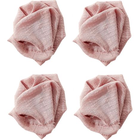 Serviettes En Tissu - 42x42 Cm - Coton - Avec Franges - Pour Dîner Mariage Fêtes - Lot De 4 (1/5)