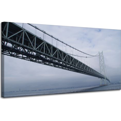 Stampa su tela Architettura Ponte Giappone 120x60 Asia Mare nella nebbia