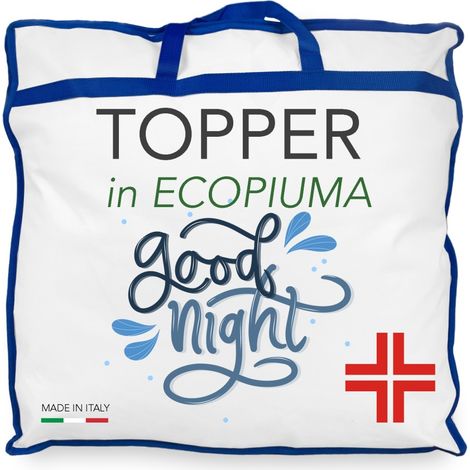 TOPPER pour matelas HYPOALLERGÉNIQUE EFFET PLUME BONNE NUIT dans Microsphères Made in Italy 1 carré cm. 80x190