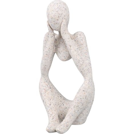 Statuette de penseur en résine, ornement abstrait représentant un penseur, salon, bureau, bibliothèque, grès - Décoration