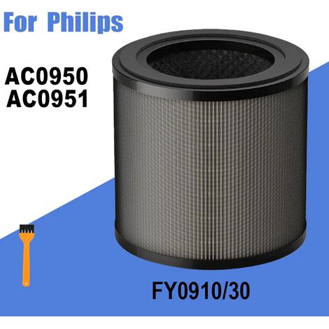 (1 jeu) Filtre HEPA combiné à charbon actif de rechange FY0910/30 FY0910 Compatible avec les purificateurs d'air Philips Mini série 900 AC0950 AC0951 (1/4)
