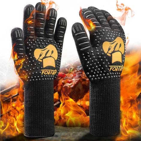 Gant Barbecue Anti Chaleur jusqu'à 800°, Four antidérapants, Cuisson Cuisine Respirants, ignifuges, cheminée, pour BBQ (L-XXL) (1/5)
