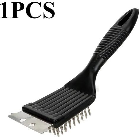 Reinigungsbürste für Grills aus Messing und Edelstahl mit ergonomischem Griff.