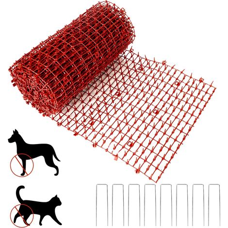 Tapis Anti Chat à Picots 30 x 400 cm Marron, Rouleau Répulsif Chat Jardin avec 8 Piquets, Protection Plantes Balcon Potager Canapé Extérieur et Intérieur (1/5)