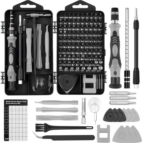 1 Kit Tournevis,124 Embouts,Acier Cr-V,Réparation Électronique,Maison (1/5)