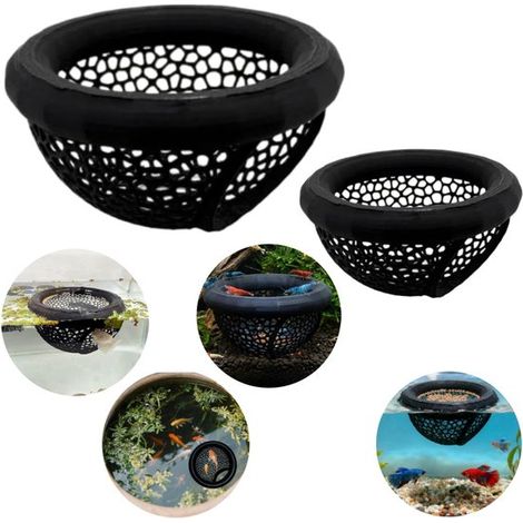 Anneaux de nourrissage lot de 2 - refuges flottants pour betta, crevettes et tortues, noirs (1/5)