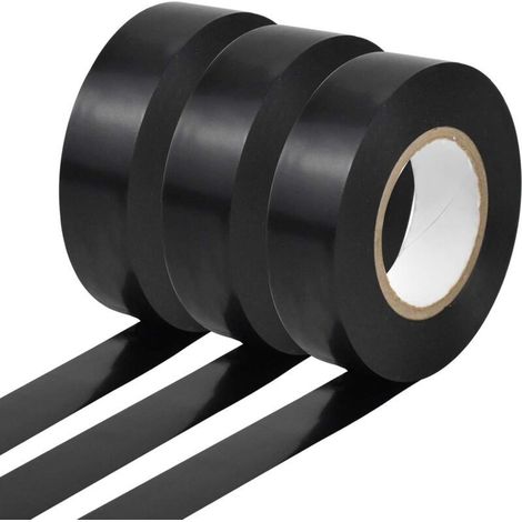 3 Rouleaux Isolant Ruban, 20 m x 19 mm Ruban Isolanté Noir, Haute Température la Résistance Adhésif Ruban, Ruban Adhésif Électricien de Chantier, Ruban en PVC pour Fils et Câbles Réparation (1/5)