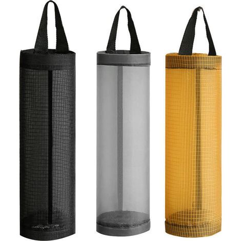 Trash Bag Storage Bag Plastic Bag Hanging Mesh Bag Black Gray Yellow 3 Colors Set (1/5)