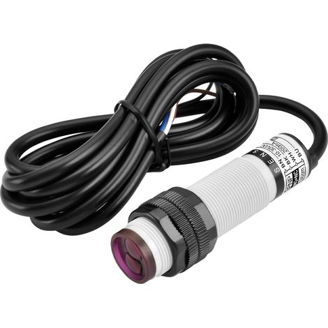 Commutateur de proximité photoélectrique infrarouge M18, type de réflexion diffuse, E3F-DS30P3, distance de détection 10-30 cm, 10-30 VDC 200 mA, PNP NO+NC, 4 fils (1/5)