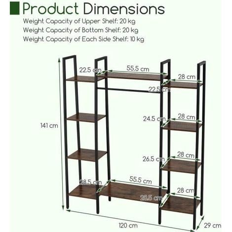 Plant stand with led grow light 10 shelves brown 227458928 227458928 227458928 (1/5)