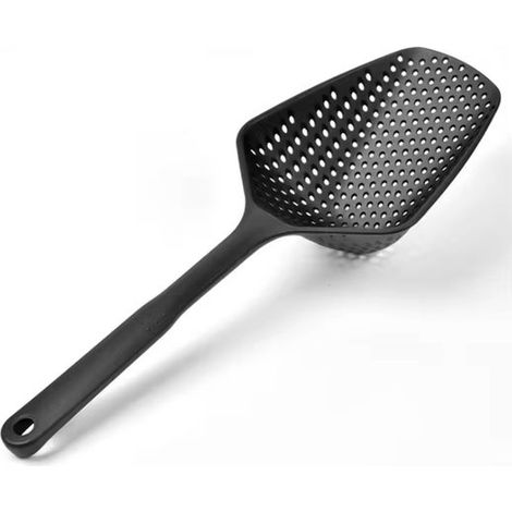 Passoire  Tamis  2 en 1  Ustensile de cuisine  Pâtes  Cuillère de service  Noir (1/5)